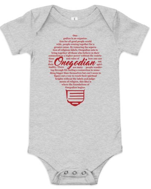 The Onegodian Idea – Baby Short Sleeve One Piece – Red Lightbulb