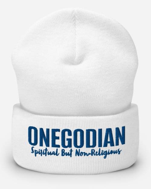 Onegodian Spiritual but Non-Religious – Cuffed Beanie – Navy