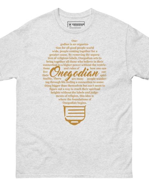 The Onegodian Idea – Unisex classic T-Shirt – Gold Lightbulb