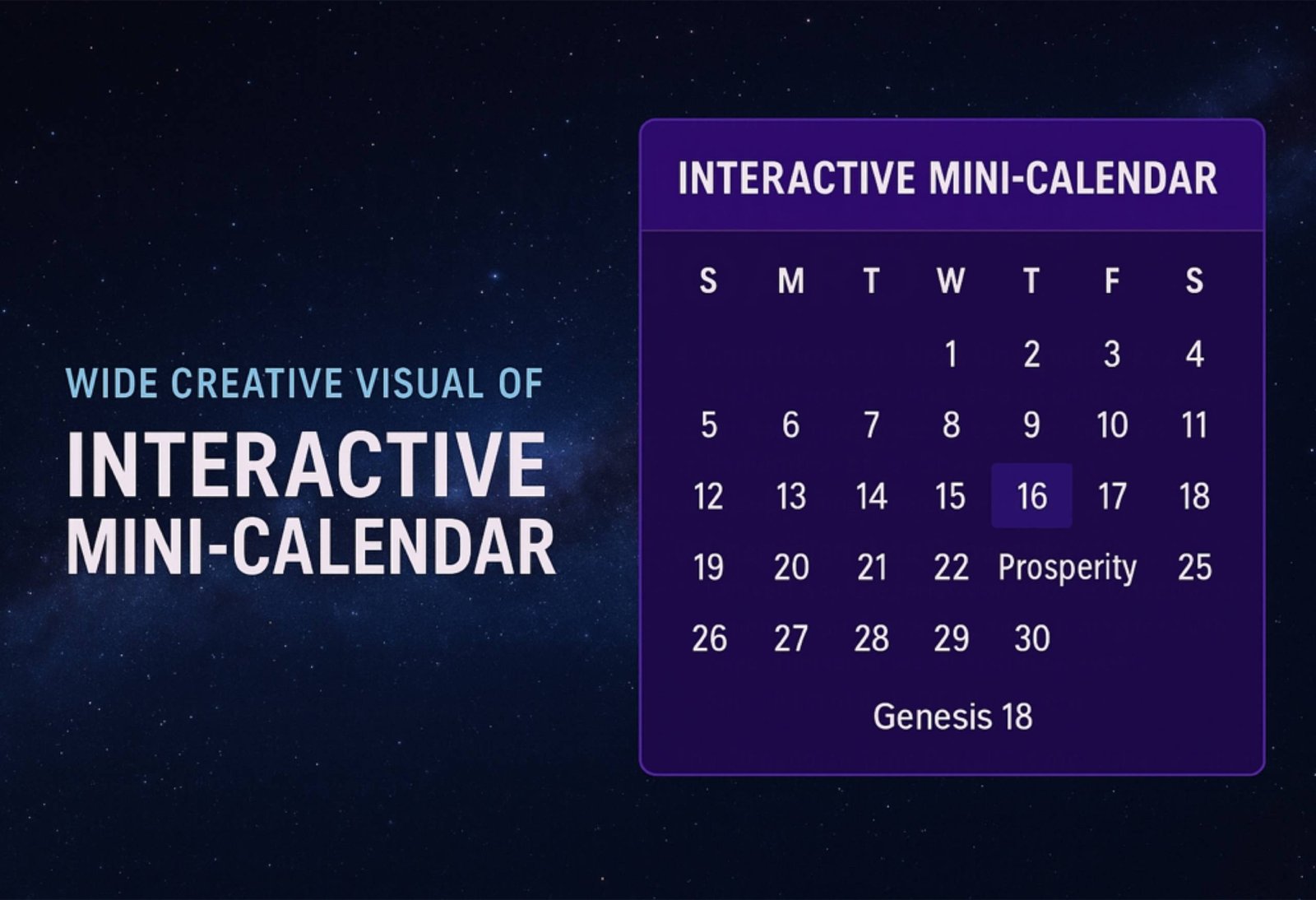 Onegodian Mini-Calendar Widget™ (Interactive)